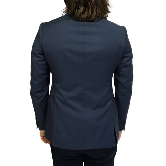 New Armani Collezioni Navy Blue Wool Blazer Suit Jacket 2 Button Sz 48S - Picture 2 of 15